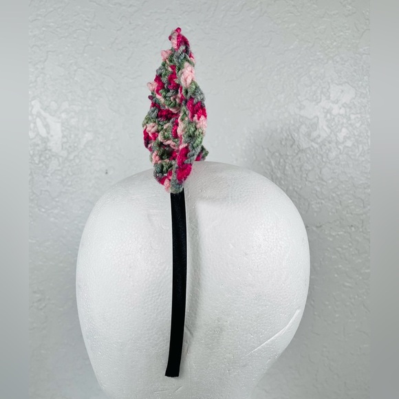 Crochet Bow Headband Multi Color Pink - Picture 4 of 4